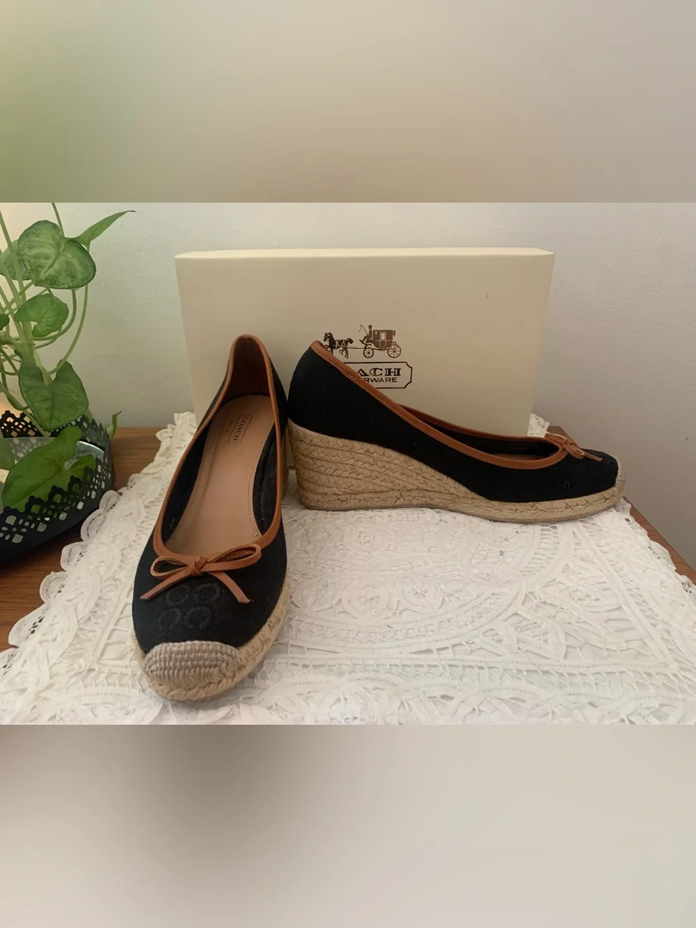 Coach black canvas